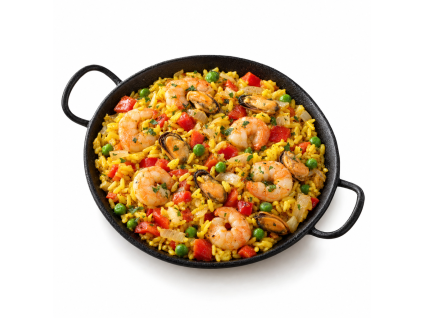 Paella s krevetami a mušlemi 400 g — Produktová fotografie