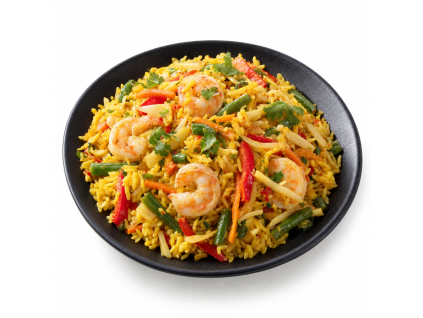 Curry s krevetami a kokosovou omáčkou 500 g — Produktová fotografie