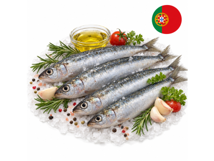 Sardinka evropská, celá, vel. 8-15, 1000g — Produktová fotografie